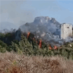 Video: Fire breaks out at Saladin Citadel in Latakia countryside
